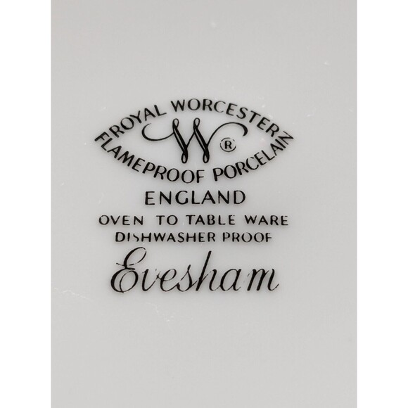 Vtg Royal Worcester Evesham 6" Gold Souffle Casserole Dish Shape 46 #2 Lemon - Picture 7 of 13